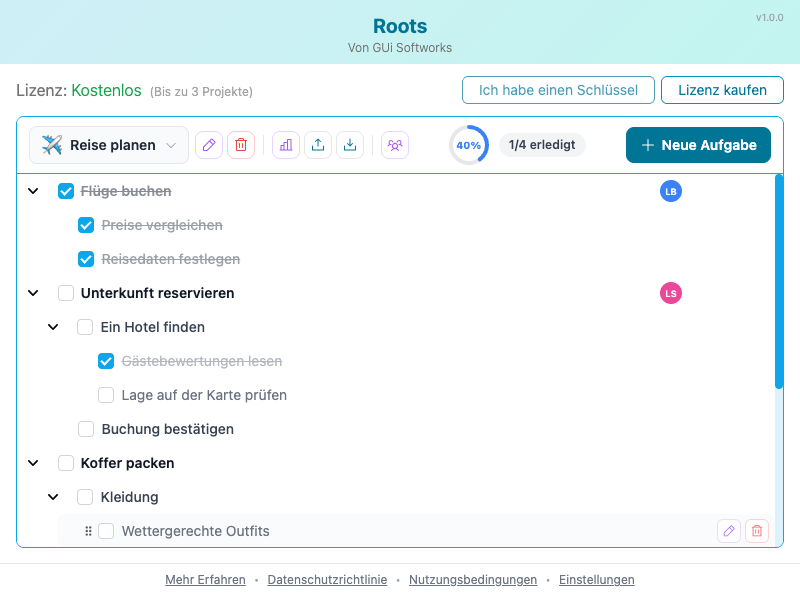 Screenshot des Erweiterungs-Popups