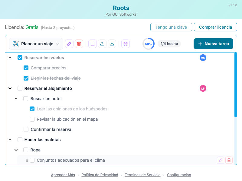 Captura de pantalla del popup de la extensión
